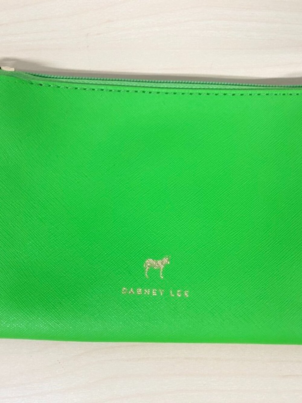 Dabney Lee Bright Green Zip Pouch Cosmetic Makeup Bag